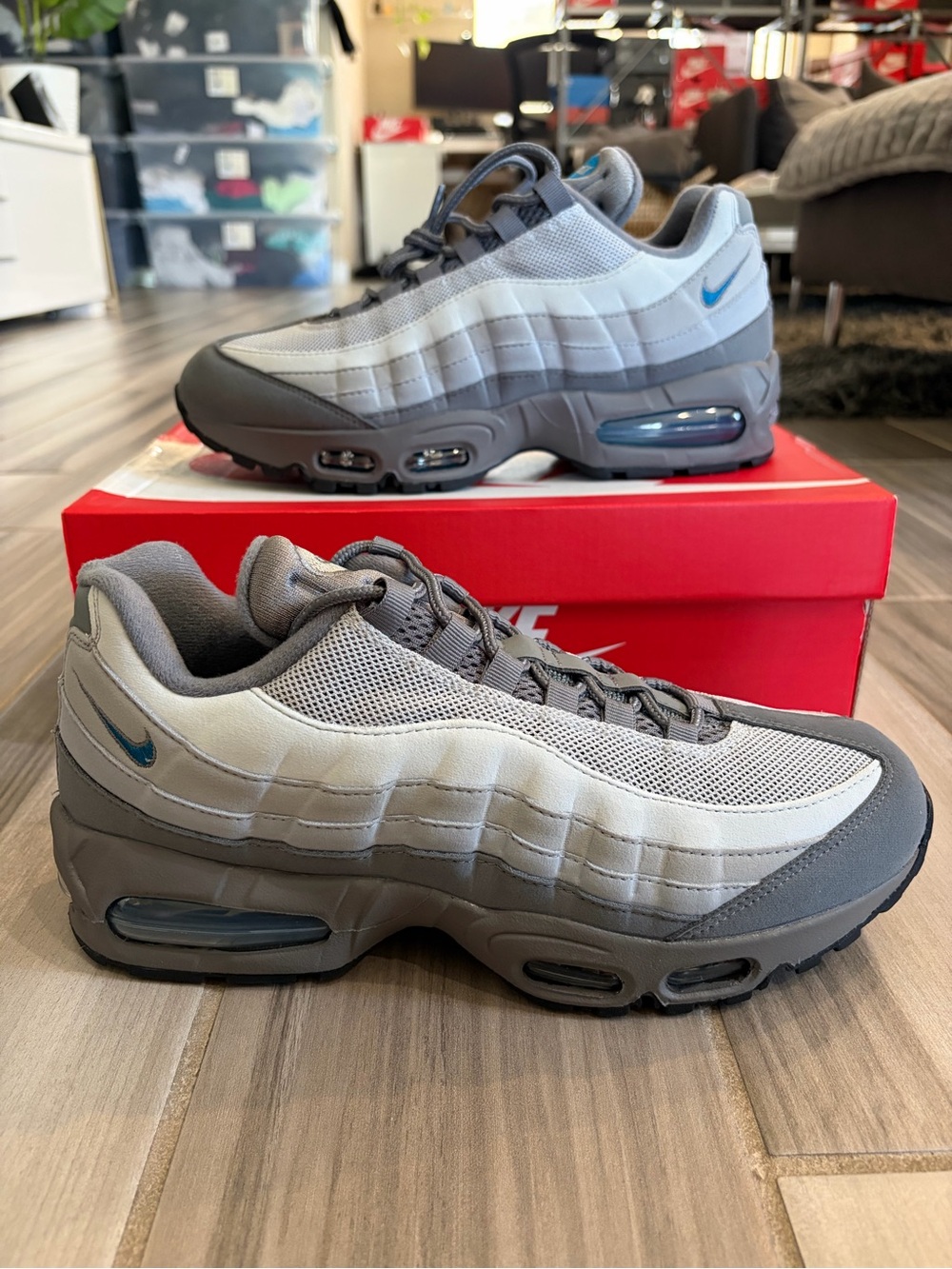 Men's Nike Air Max 95 OG Big Bubble Shoes - Smoke Grey Blue IH4457-003